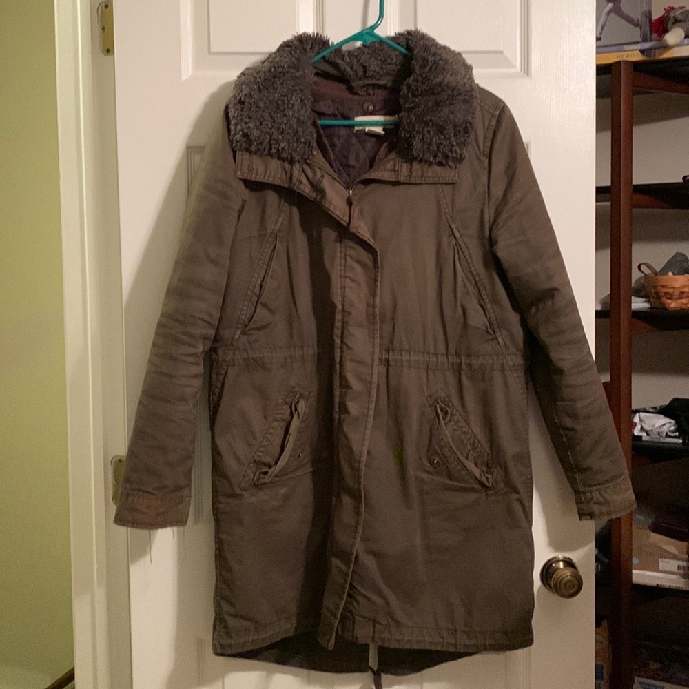 L.O.G.G. H&M army green layered winter coat